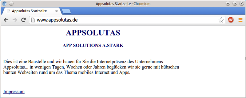 Baustellen-Version der Webseite